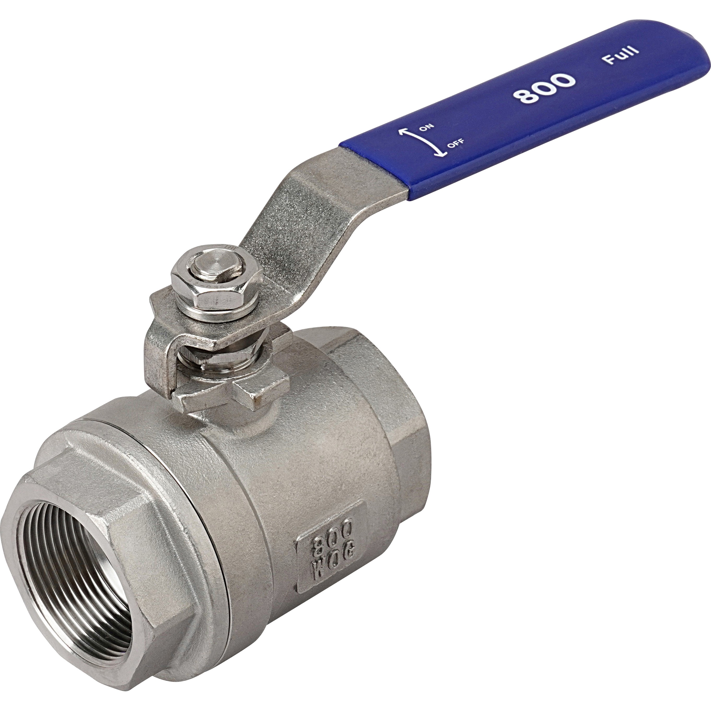 ボールバルブ フルボア ステンレス(SUS316)製 800型 モノタロウ ねじ込み形 レバー式 呼び径(B)1-1/2