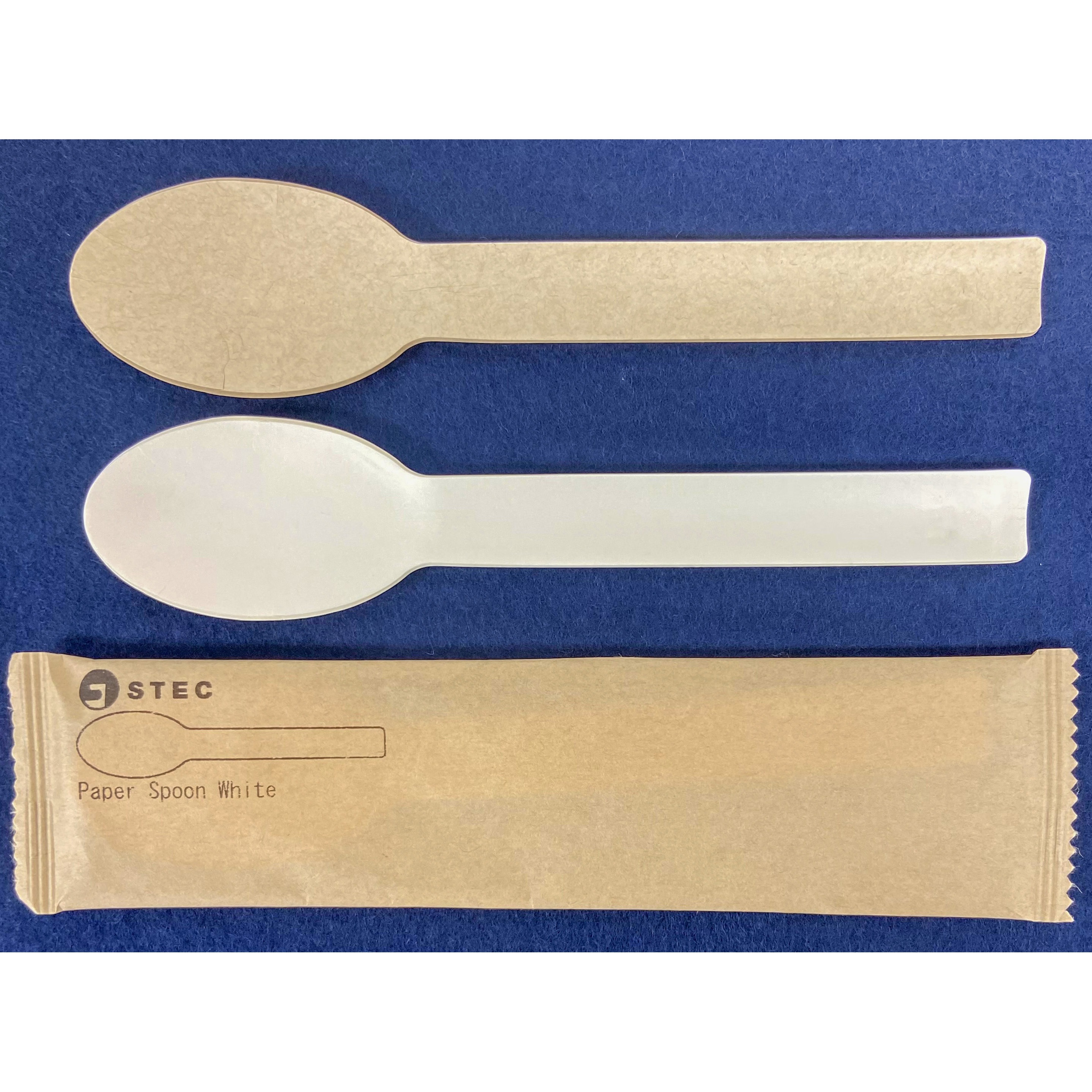 C-1 紙スプーン STEC 150個入 茶色 寸法35×160mm 1セット(100個) C-1