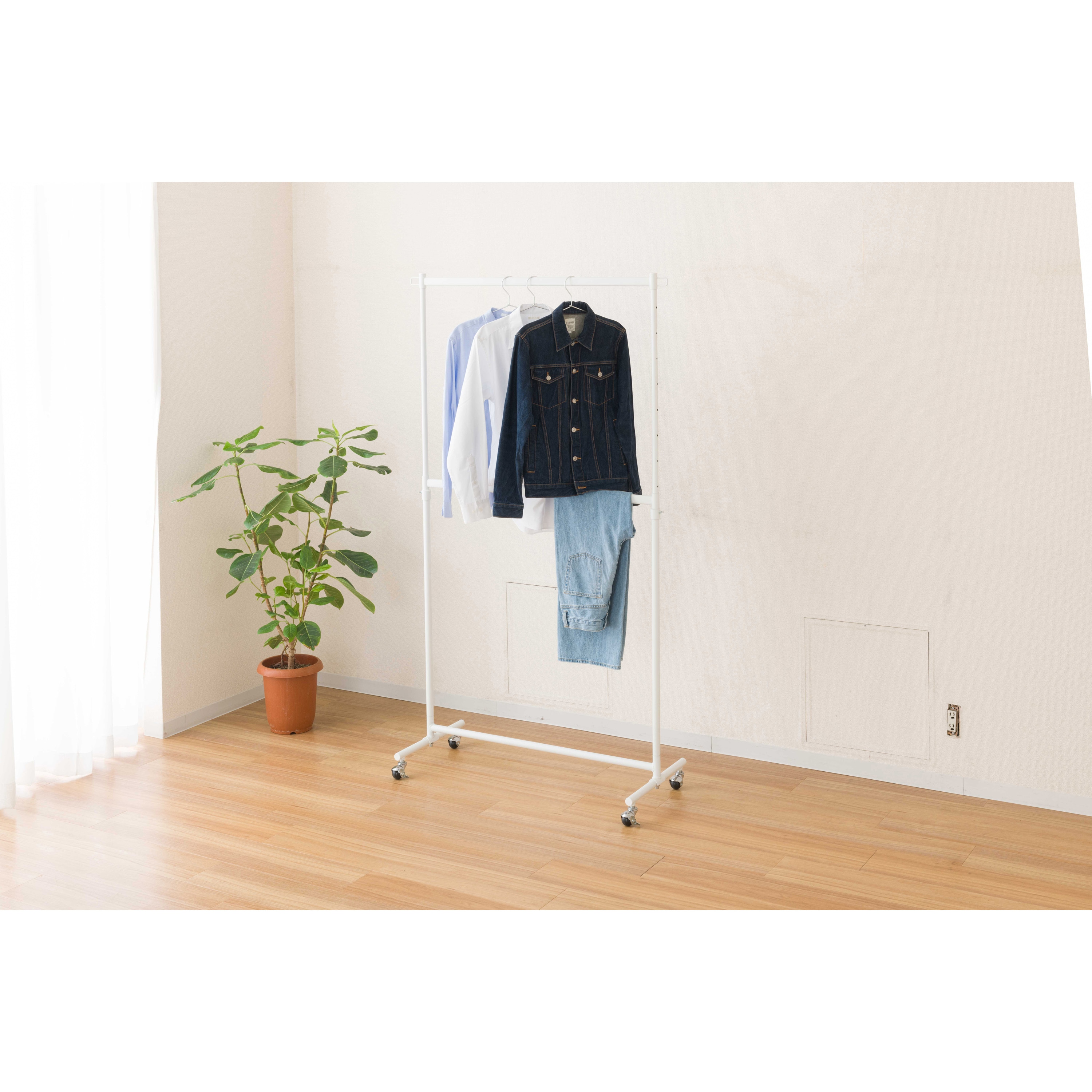 LIH2-100WH 高耐荷重インテリアハンガー2段式 ドウシシャ ホワイト色