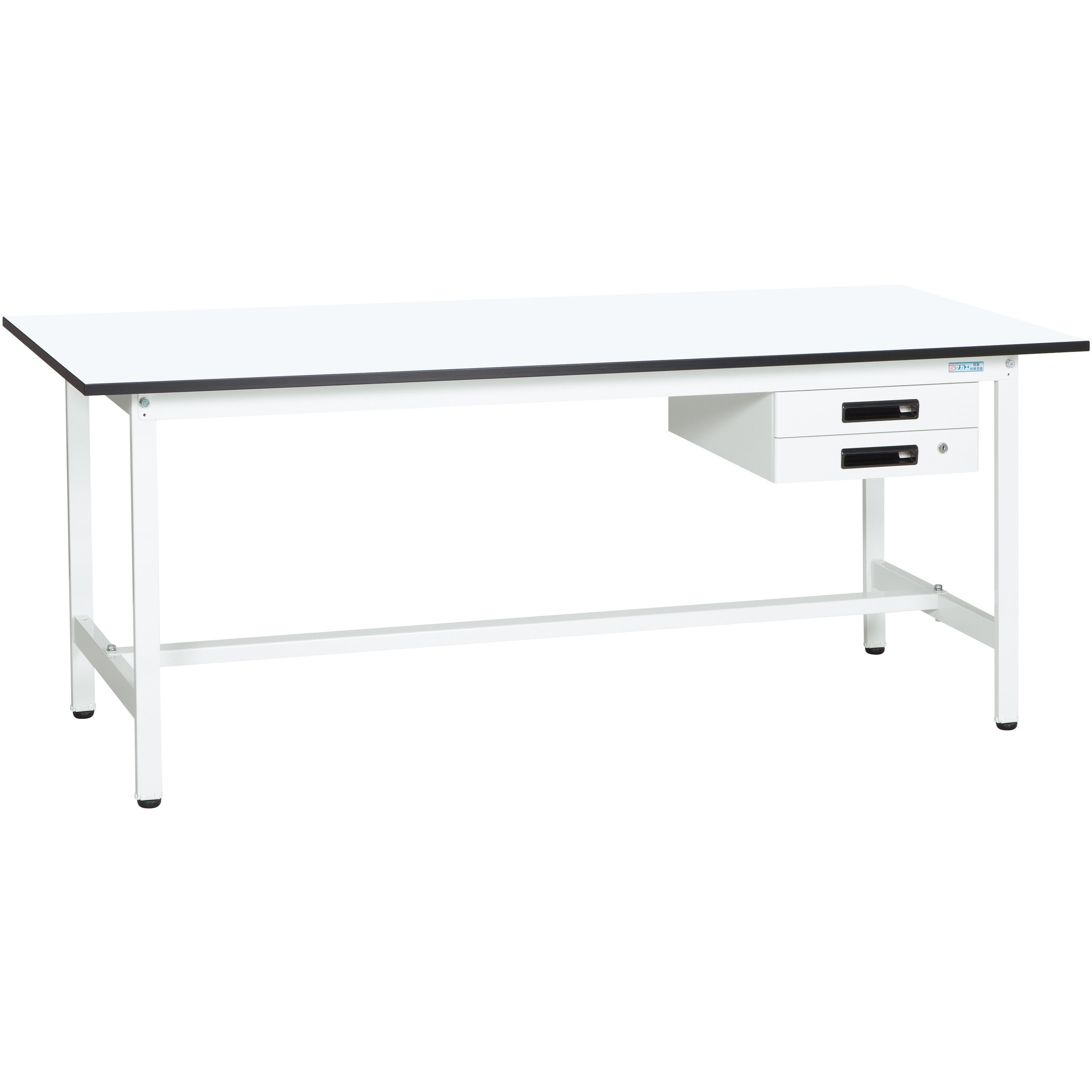 KA-097BMW 軽量作業台(KAタイプ/耐荷重180kg/メラミン天板/H740/引出付/固定式) サカエ ホワイト 対応 間口900mm奥行750mm  KA-097BMW 29,887円