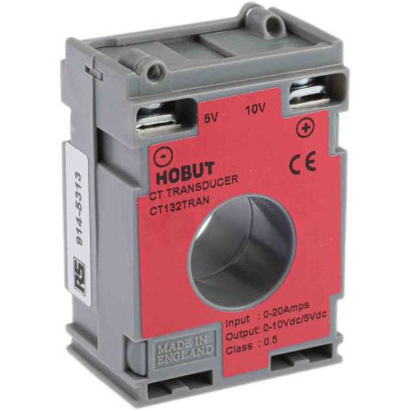 CT132TRAN20A-5/10V HOBUT 電流センサ， CT132TRAN20A-5/10V ループセンサ HOBUT DINレール 15→30V