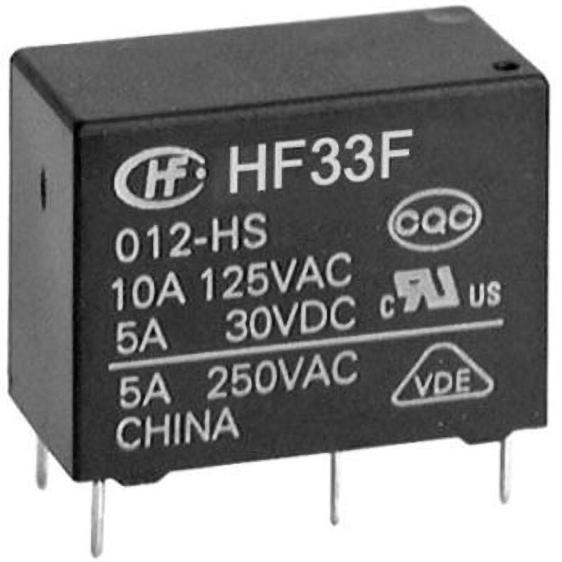 HF33F/012-HSL3F Hongfa Europe GMBH リレー 12V dc SPNO 10 A 基板実装 Hongfa(ホンファ) 端子形状PCB コイル抵抗320Ω  1箱(100個)