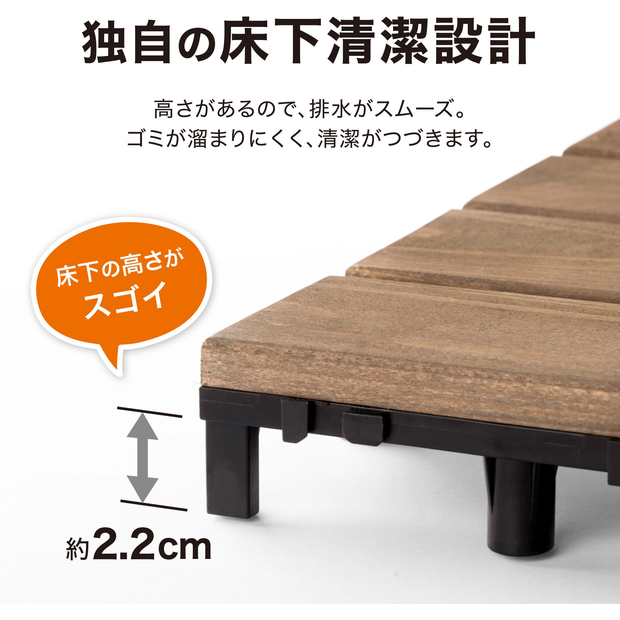 JBG-BWW ベースアップ 敷くだけデッキ 天然木 タカショー 幅30cm