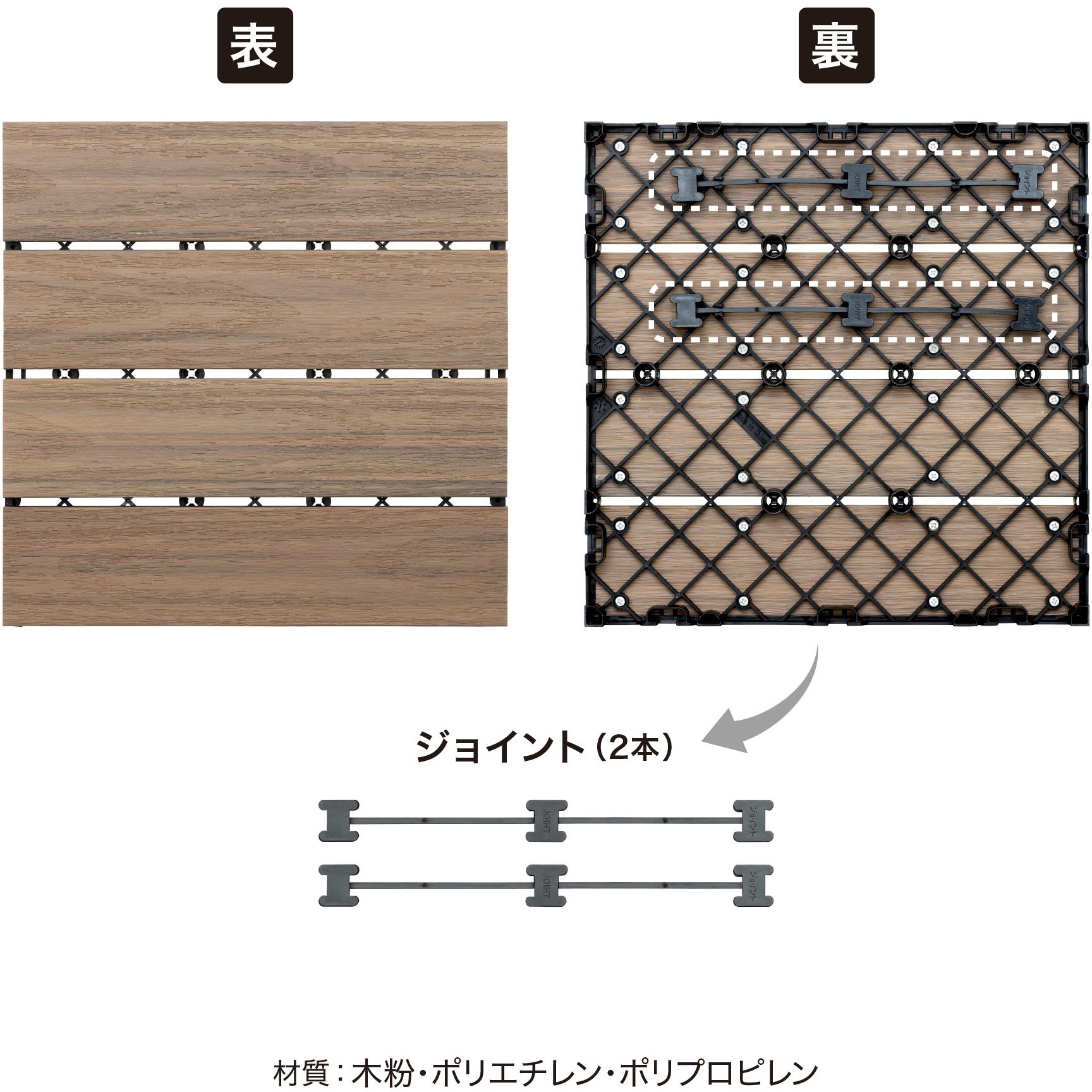 JBG-JPW2/9S 敷くだけデッキ 人工木 1箱(9枚) タカショー 【通販