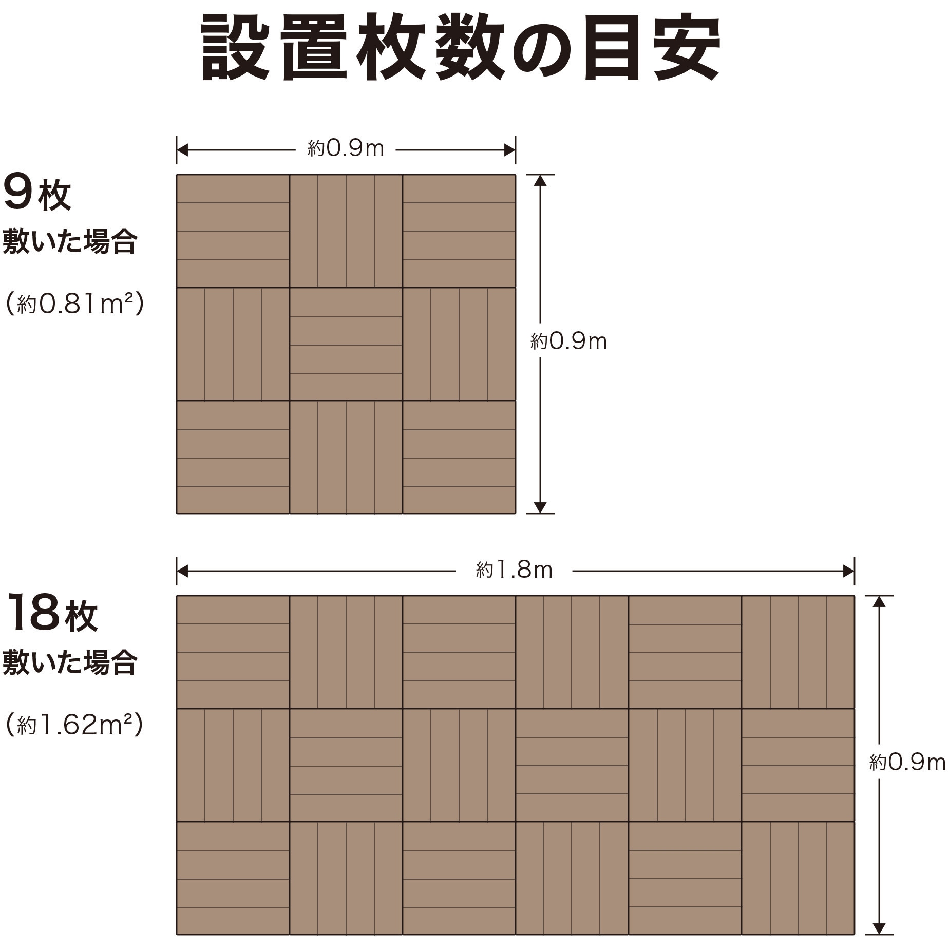 JBG-JPW2/9S 敷くだけデッキ 人工木 タカショー 幅30cm奥行30cm高さ6cm