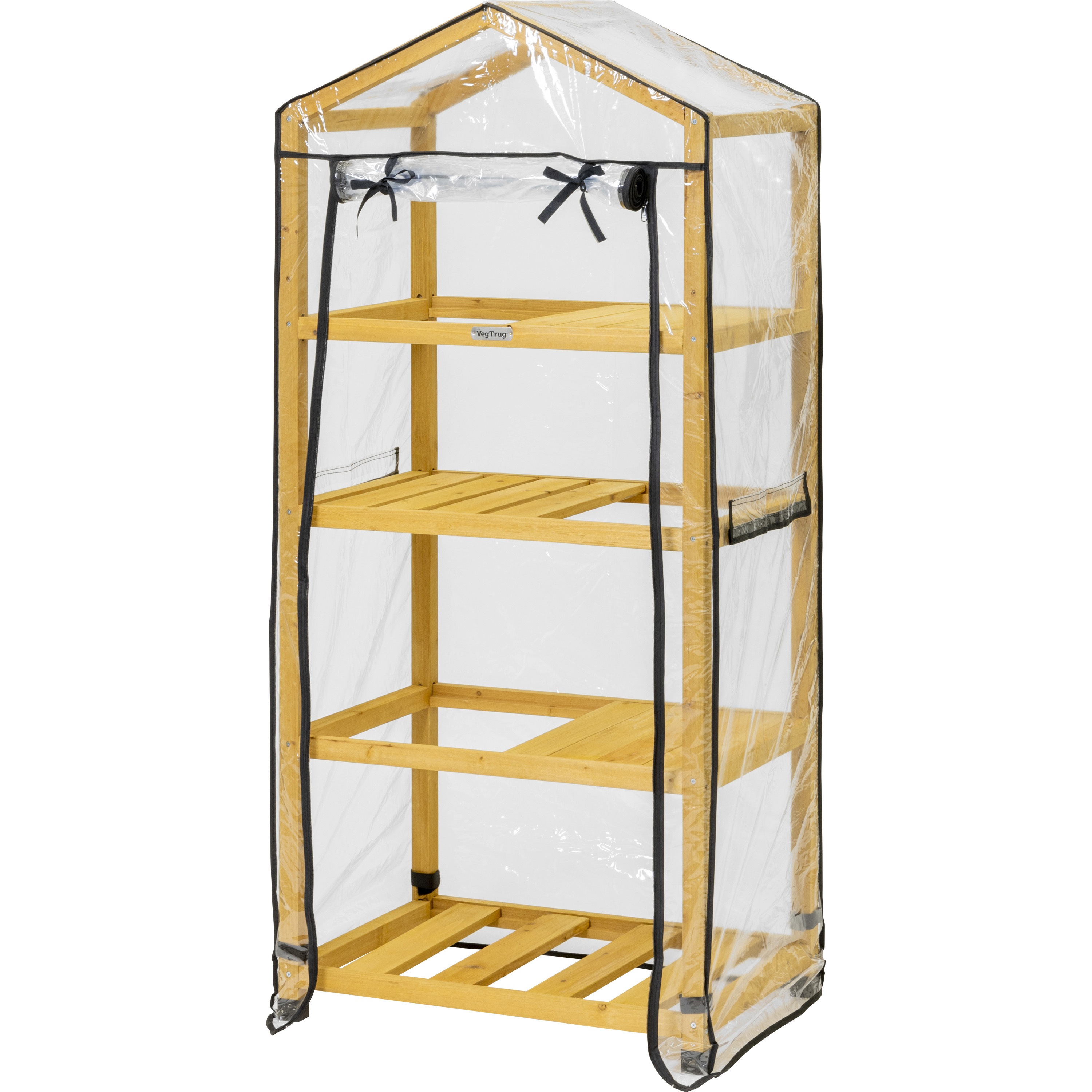 ガーデンビニール温室　VegTrug VGT-WS01CN ウッドシェルフ付き VGT-WS01CN ウッドシェルフ タカショー 幅71cm奥行49cm高さ158cm VGT