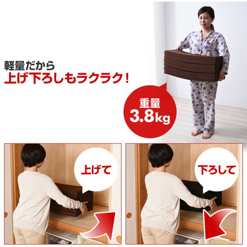 MK6-SSS GY 全面かため 高硬度 コンパクト6つ折りマットレス 1枚