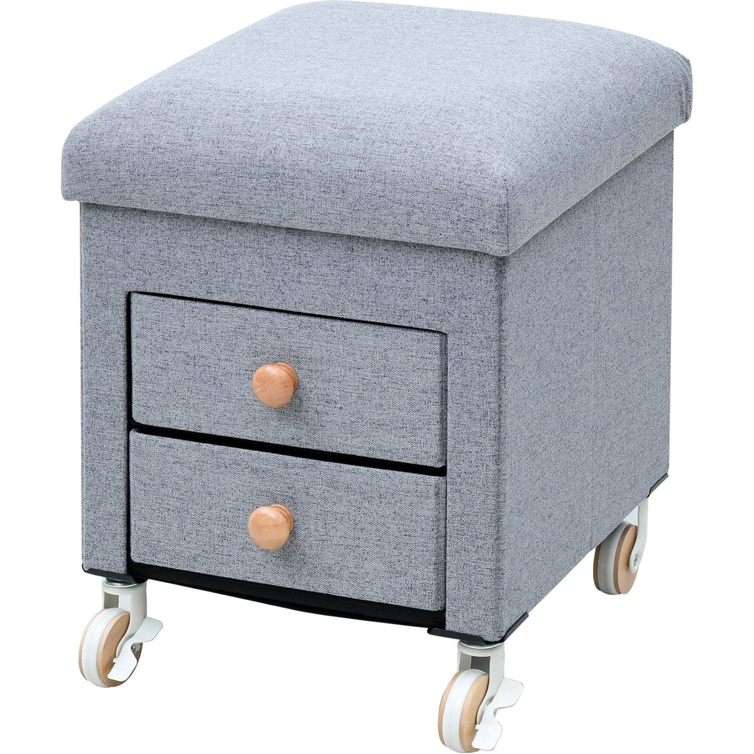 収納スツール キャスター付き YAMAZEN(山善) 収納付きスツール