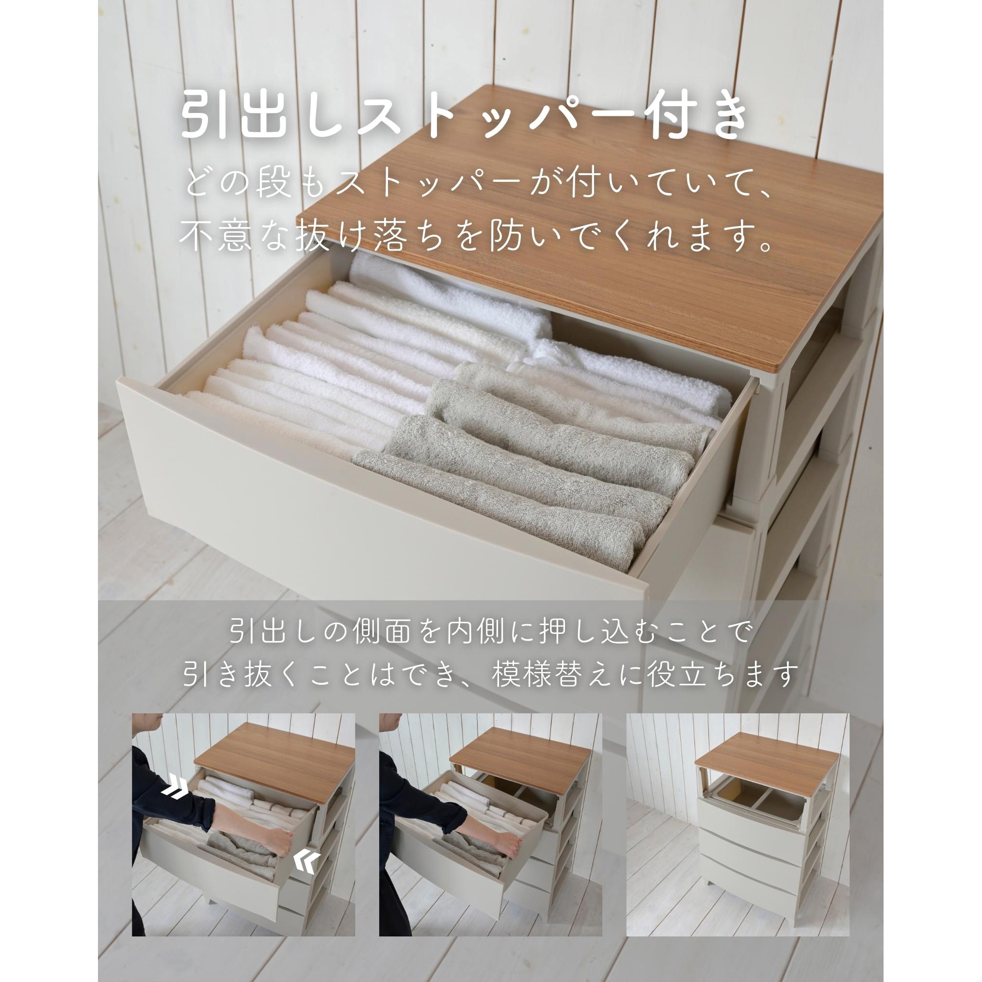 RSDM-S545 YABK 収納チェスト ルームス 天板付き サンカ 5段 オール