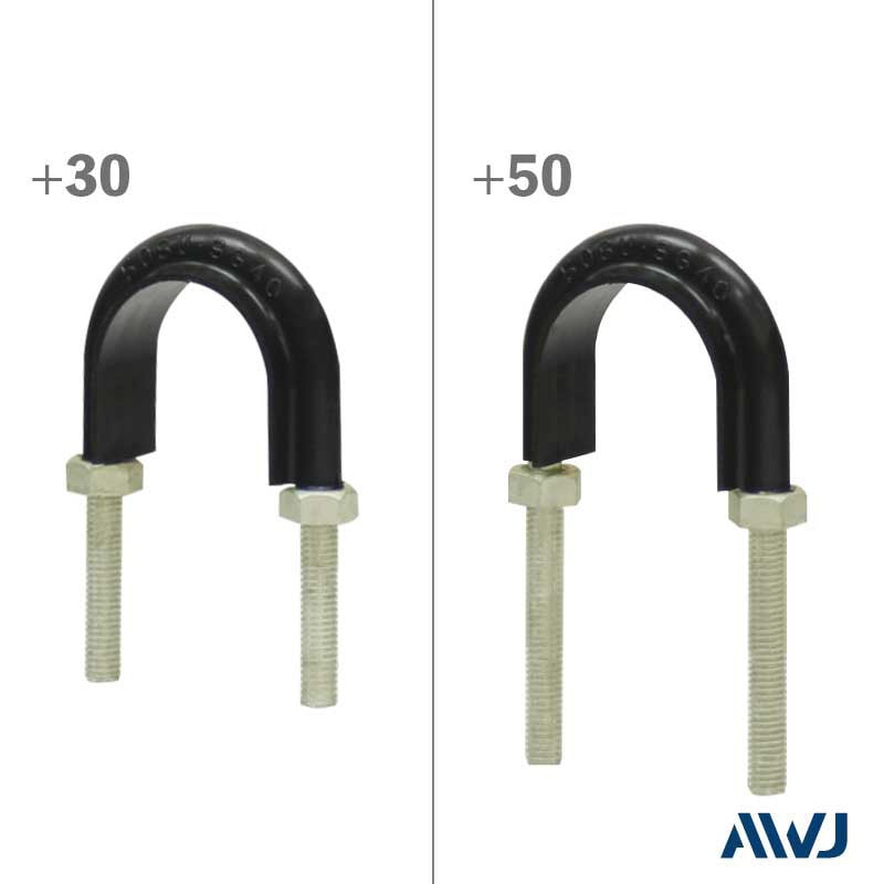 PE10343-0505 ELフラットUボルト足長 PE管 1セット(5個) AWJ