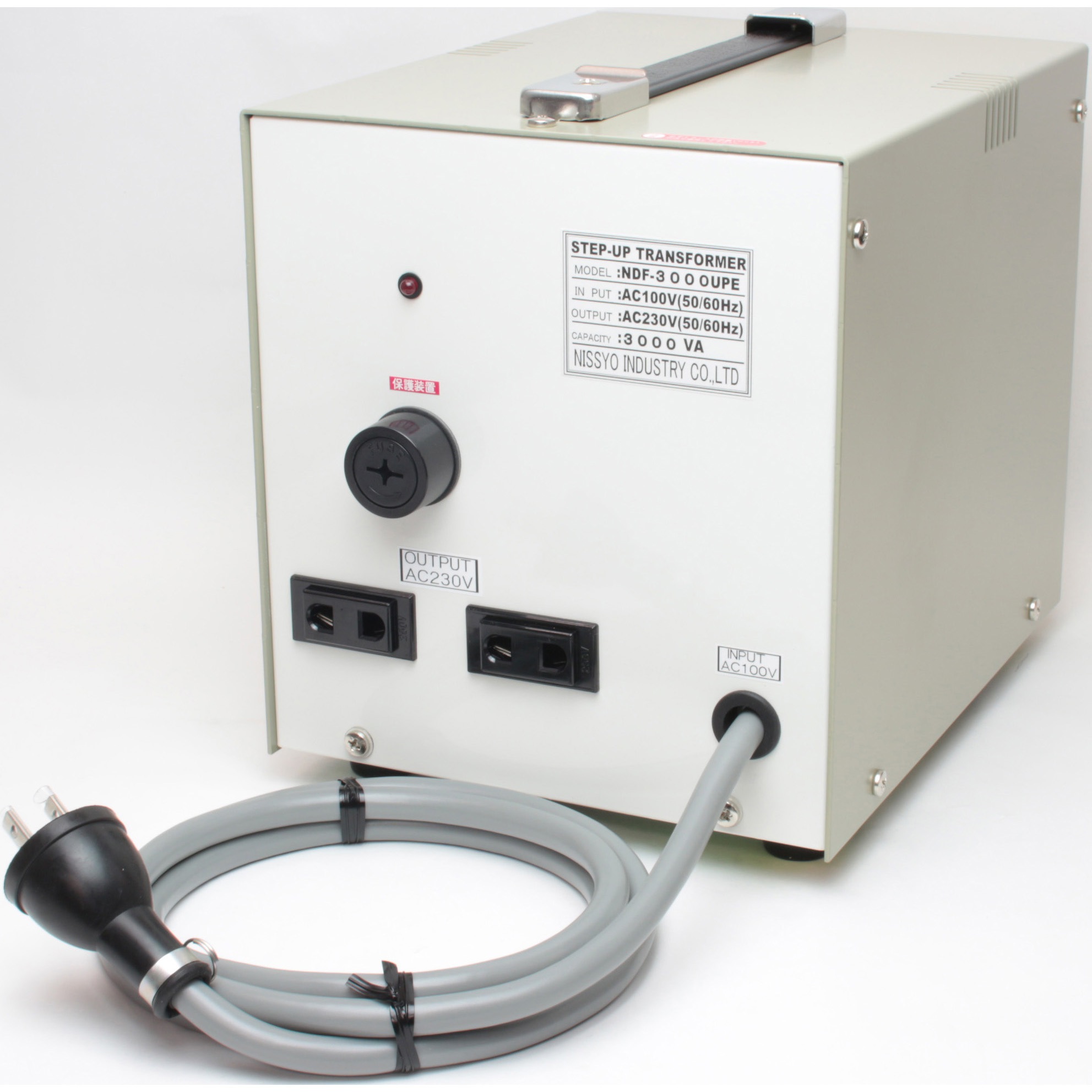 NDF-3000UPE 据置型アップ変圧器 日章工業 AC100V