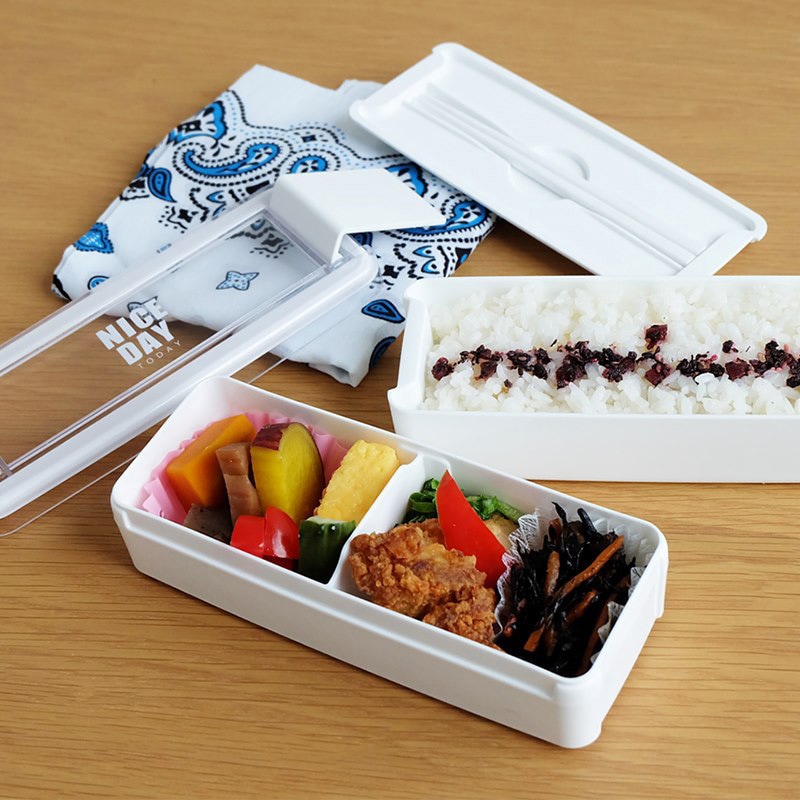 B-1488 イージーケアランチボックス 岩崎工業 容量680mL 2段 ホワイト