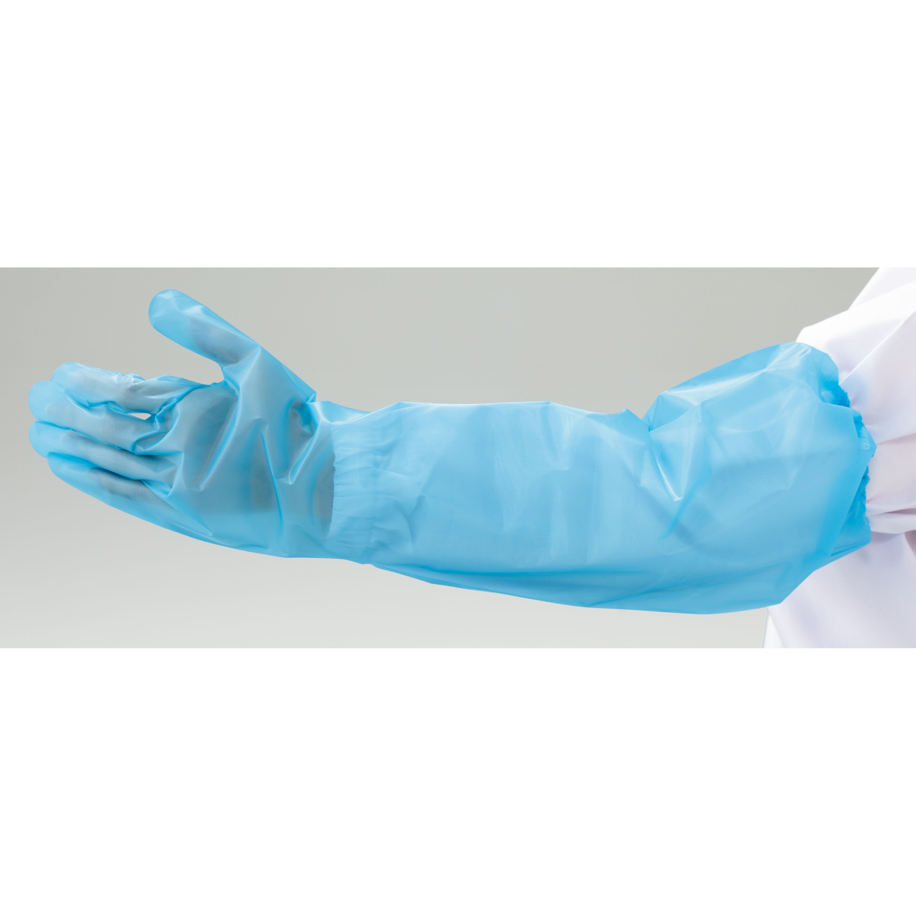 No.2662 FGロンググローブPEゴム付ブルー リーブル エンボス加工:内