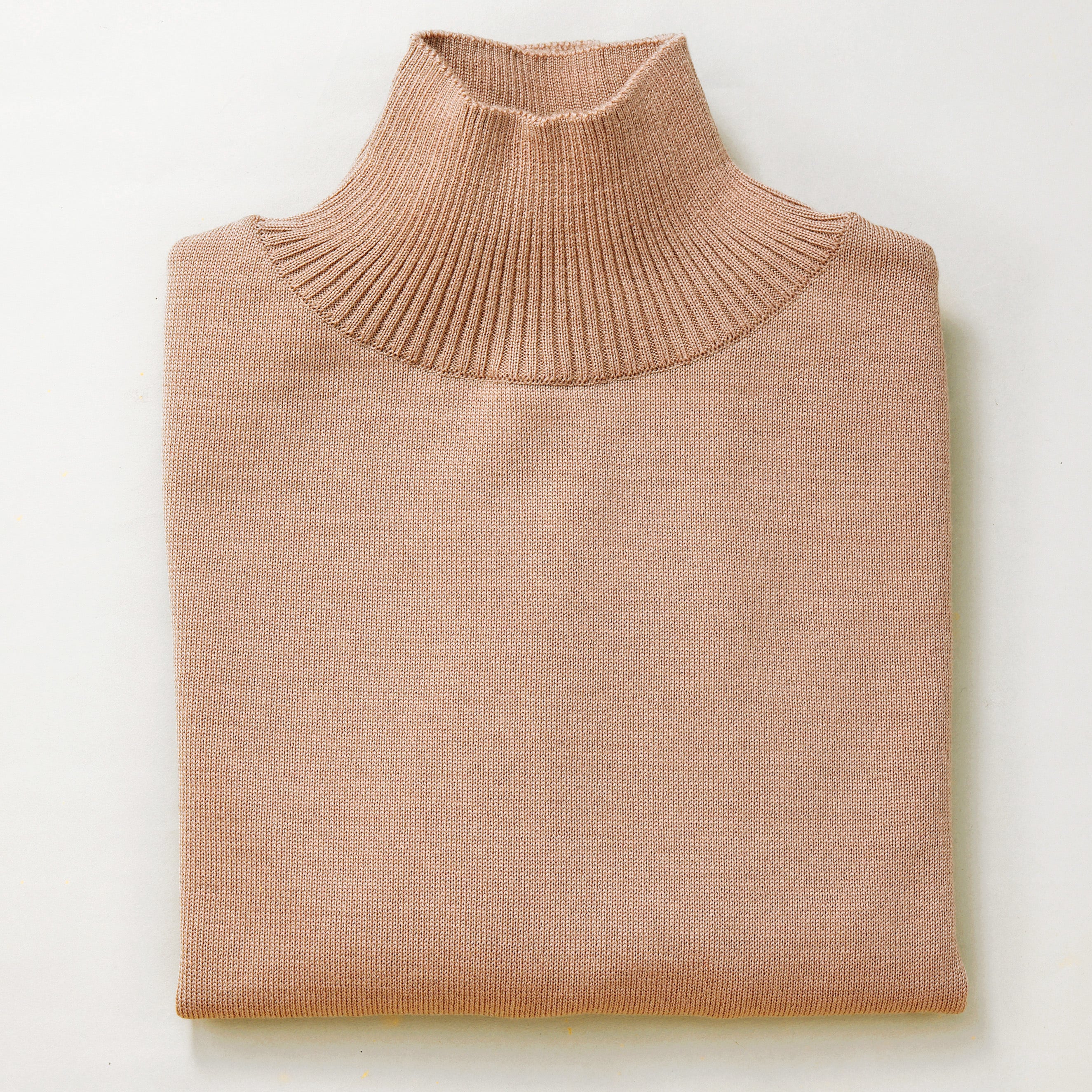 M1001-モカベージュ-3L メリノウール100%ハイネックセーター D-PHASE(ディーフェイズ) モカベージュ色 サイズ3L