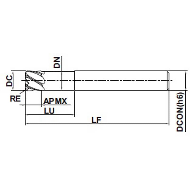 CE6SRBD1200R150 6枚刃セラミックラジアスエンドミル CE6SRB 三菱