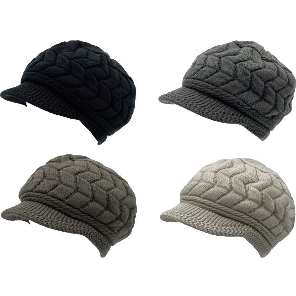 ツバ付きニット帽子 レディース ニチエイ ニット帽/ワッチ