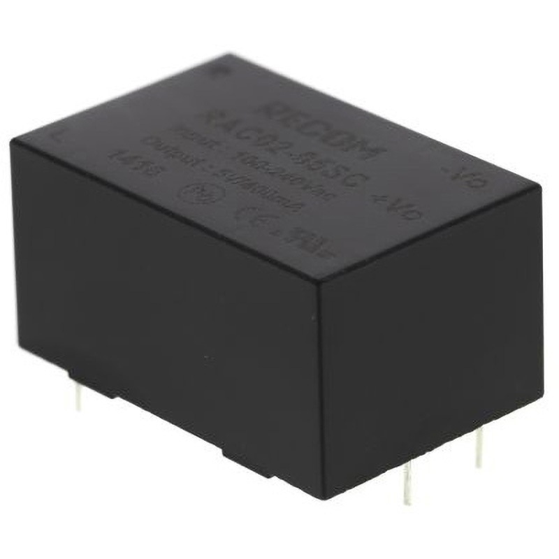 RAC02-05SC Recom スイッチング電源 RECOM RAC02-Cシリーズ DC5V 2W 400mA 幅22.2mm奥行17.75mm 1セット(22個) 31,187円