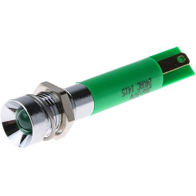 206-974 RS PRO LED表示灯 RS PRO AC24V 発光色:緑 取付穴8mm 206-974
