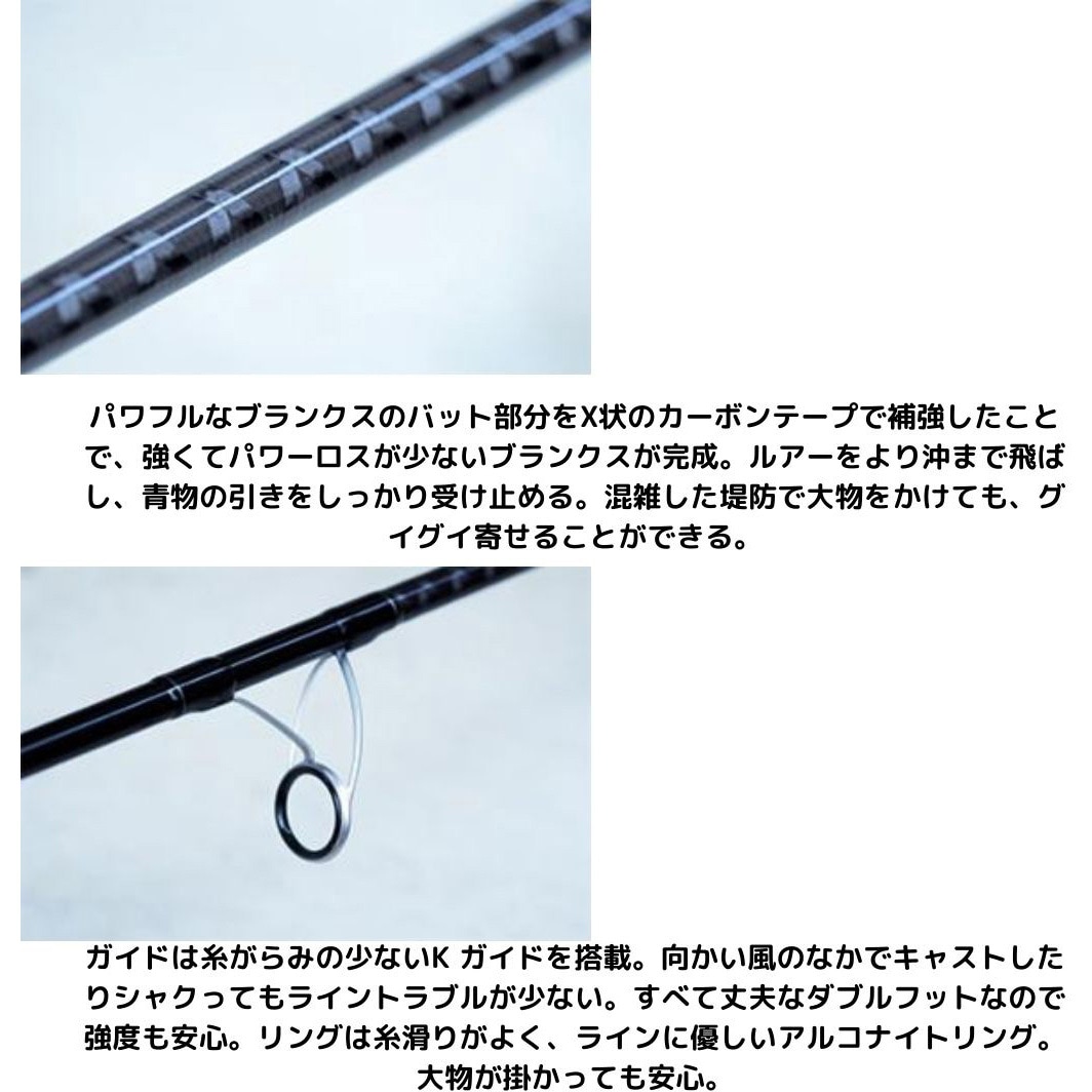 96H ショアジギング X DAIWA(ダイワ) 継数2本 全長2.90m仕舞