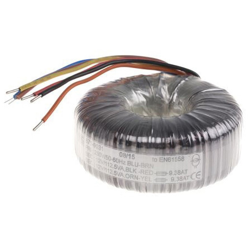 173-0245 RS PRO トロイダルトランス RS PRO AC230V 定格二次電圧(V):2×12ac 225VA  1箱(6個) 173-0245