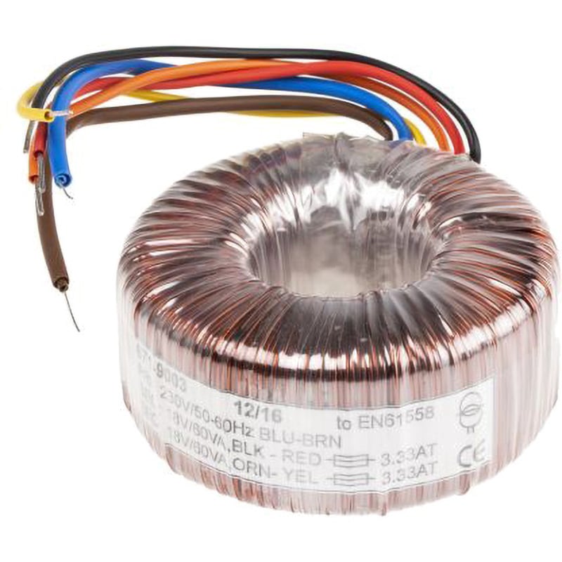 671-9003 RS PRO トロイダルトランス RS PRO AC230V 定格二次電圧(V):2×18ac 120VA  1個 671-9003