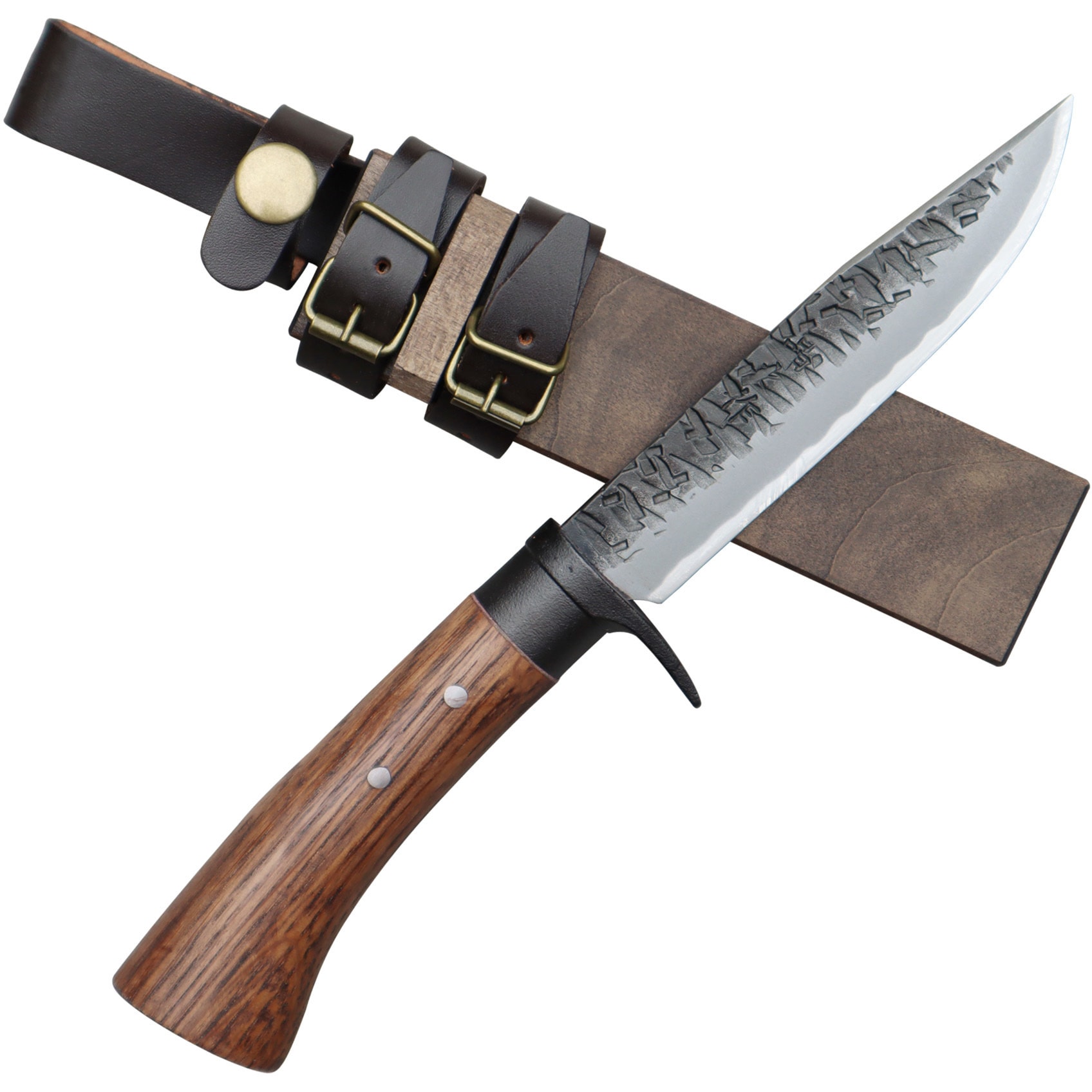 tygr230410-018 渓流鉈120【鮎】 黒ツバ輪 晶之作 トヨクニ 両刃 全長