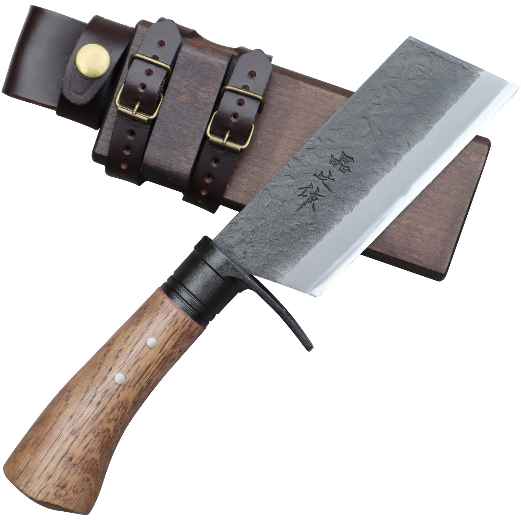 tygr230410-021 キャンプ小割鉈 白鋼 トヨクニ 両刃 刃長120mm全長