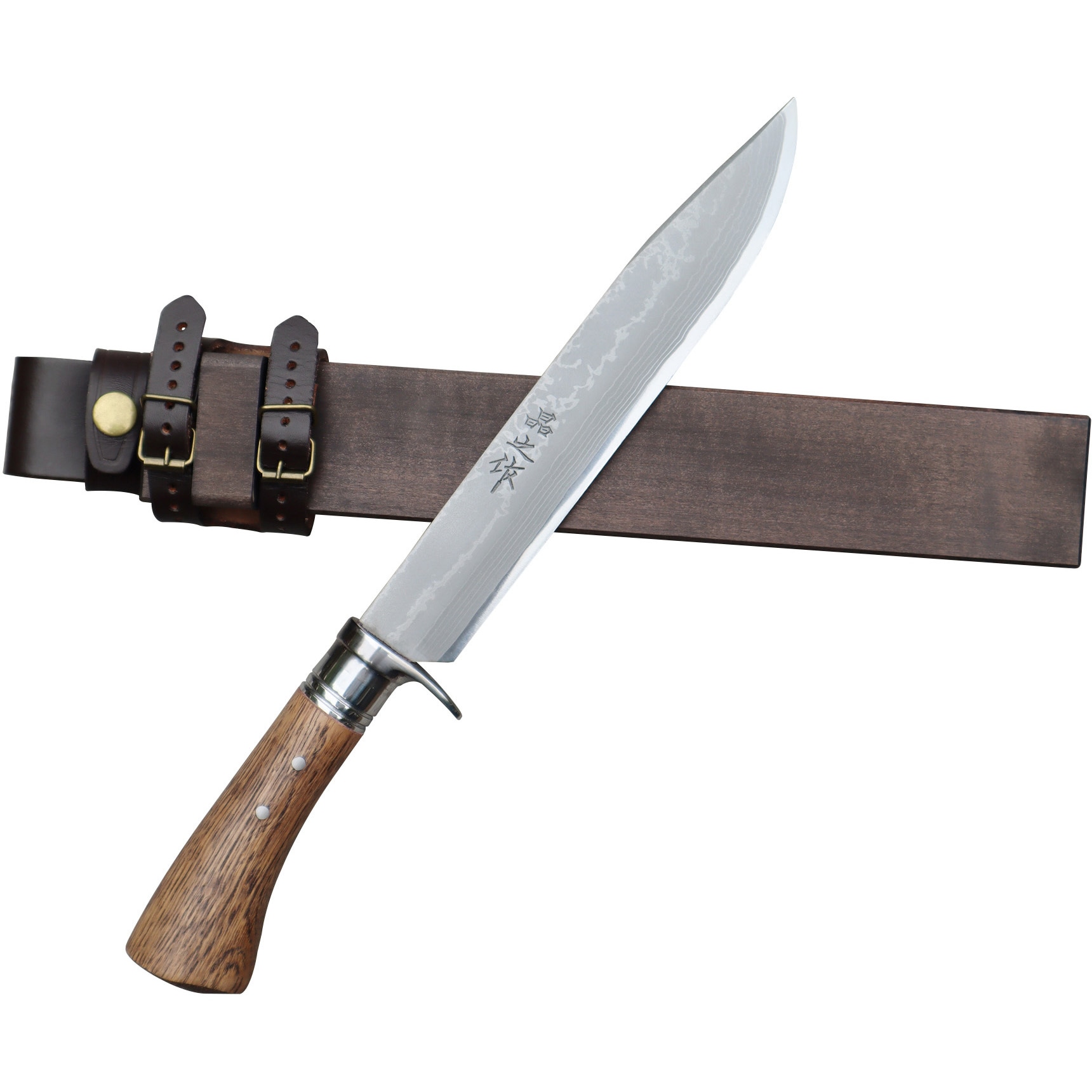 tygr230410-029 土佐登山剣鉈7寸 【ステンツバ輪】ダマスカス15