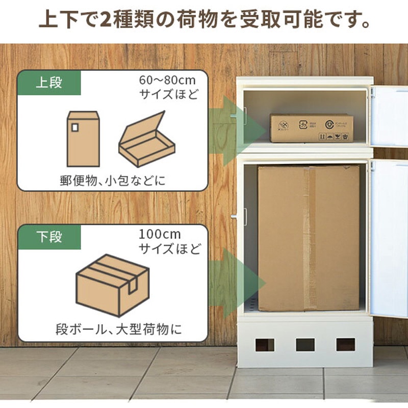 山善　宅配ボックス　2段　EPB-2 宅配ボックス 2段 防水 大容量 屋外 EPB-2 山善 | 山善ビズコム