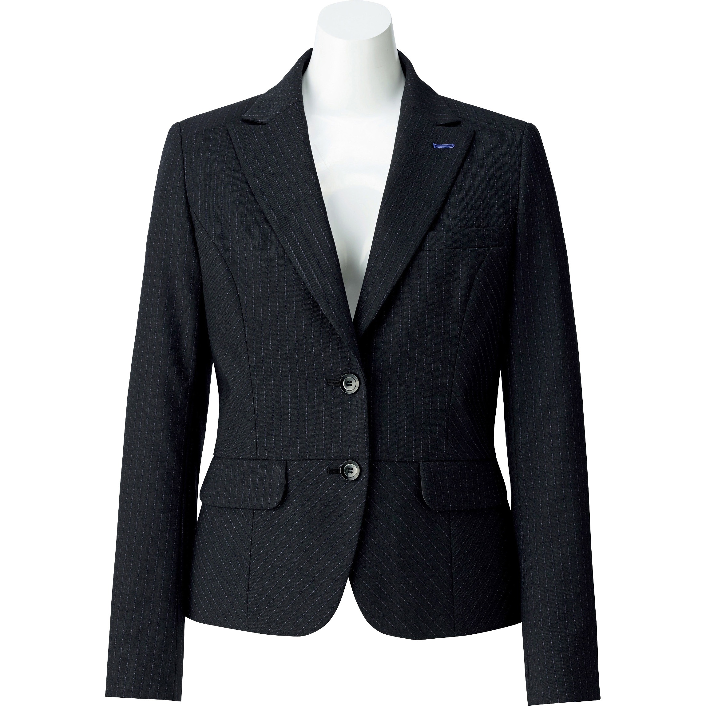 AJ0247 オピニオン ジャケット AJ0247 ボンマックス ドビードットストライプ 女性用 グレイ×パープル色 19号サイズ