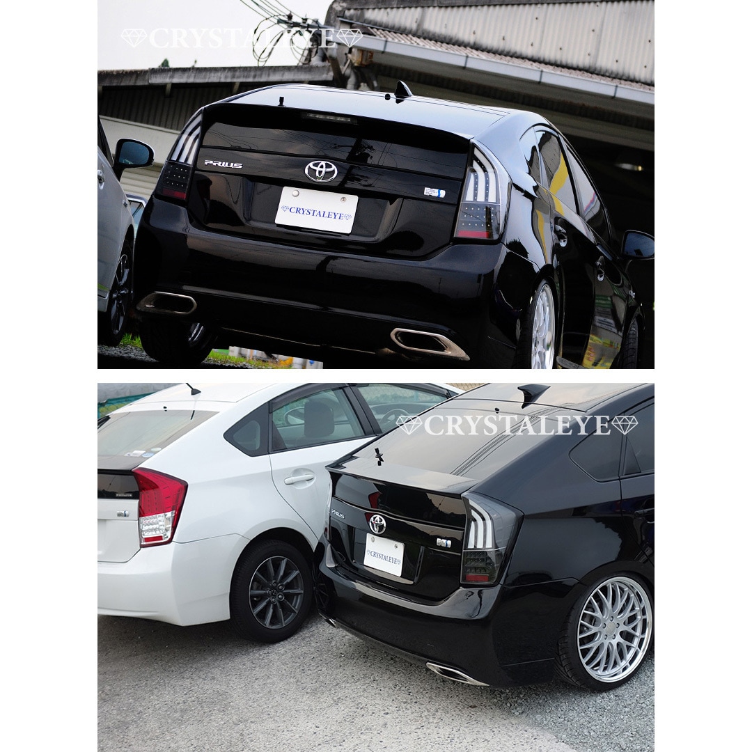 J168BK 30系 ZVW30 プリウス ファイバーフルLEDテールランプ V4 流れる