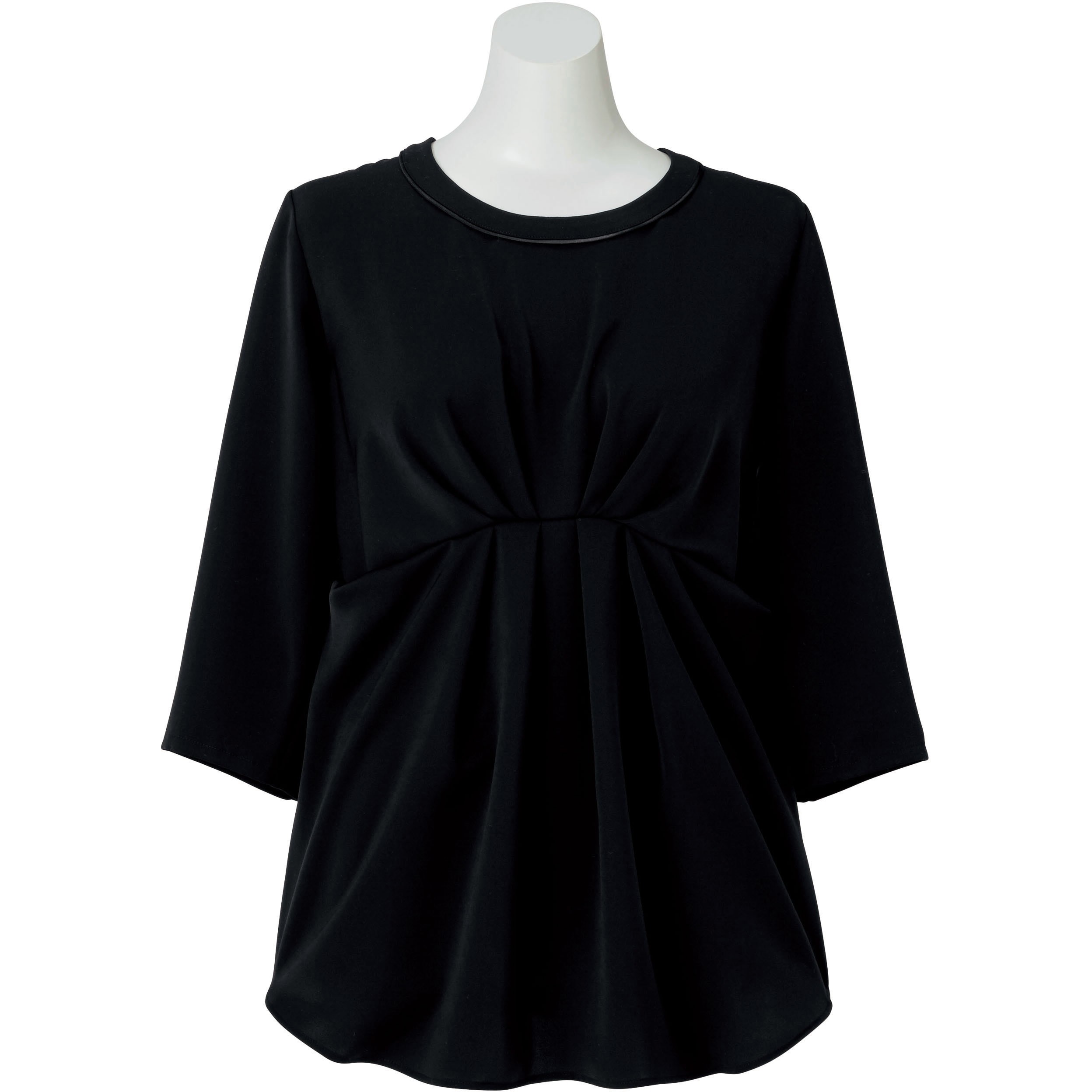 RB4153 七分袖チュニックブラウス RB4153 ボンマックス 女性用 ノルディスサテン ブラック色 サイズS