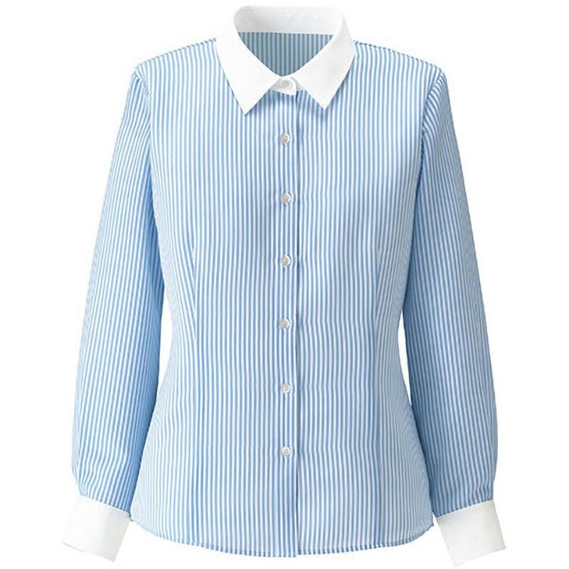 RB4161 長袖ブラウス RB4161 ボンマックス 女性用 NFロンドンストライプ サックス色 5号サイズ