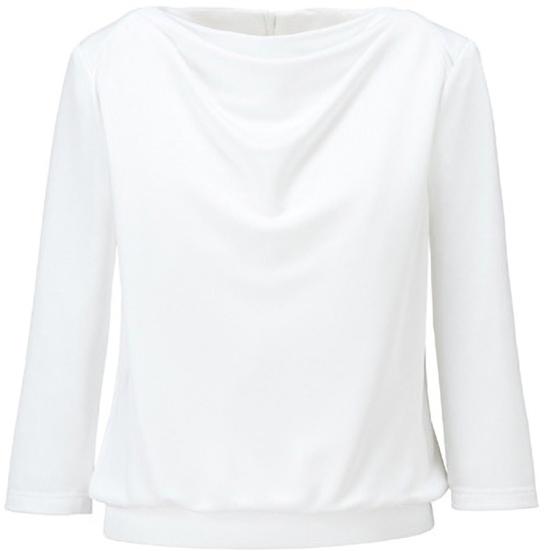 BCK7101 ボンシェルジュ ドレープ七分袖ニット BCK7101 ボンマックス ホワイト色 15号サイズ