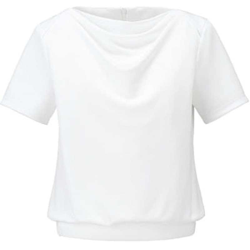 【お取り寄せ】ボンマックス ドレープ半袖ニット ブルー 19号 BCK7301-7-19 BCK7301 ボンシェルジュ ドレープ半袖ニット BCK7301 ボン
