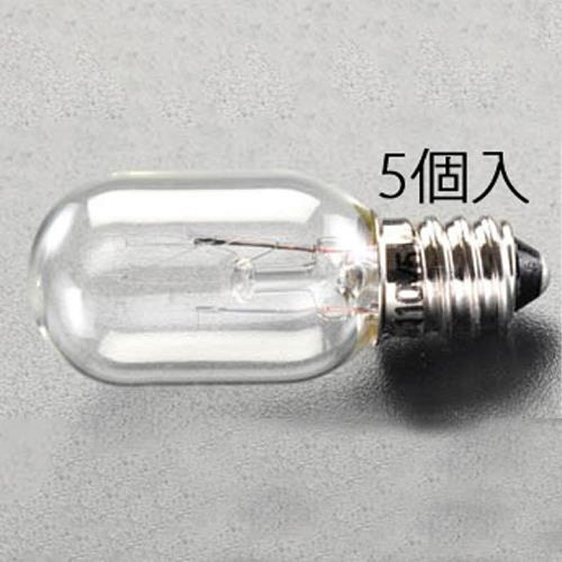 EA758ZA-187 中ナツメ電球 エスコ 口金E12 35V 5W 寸法20×48mm 1