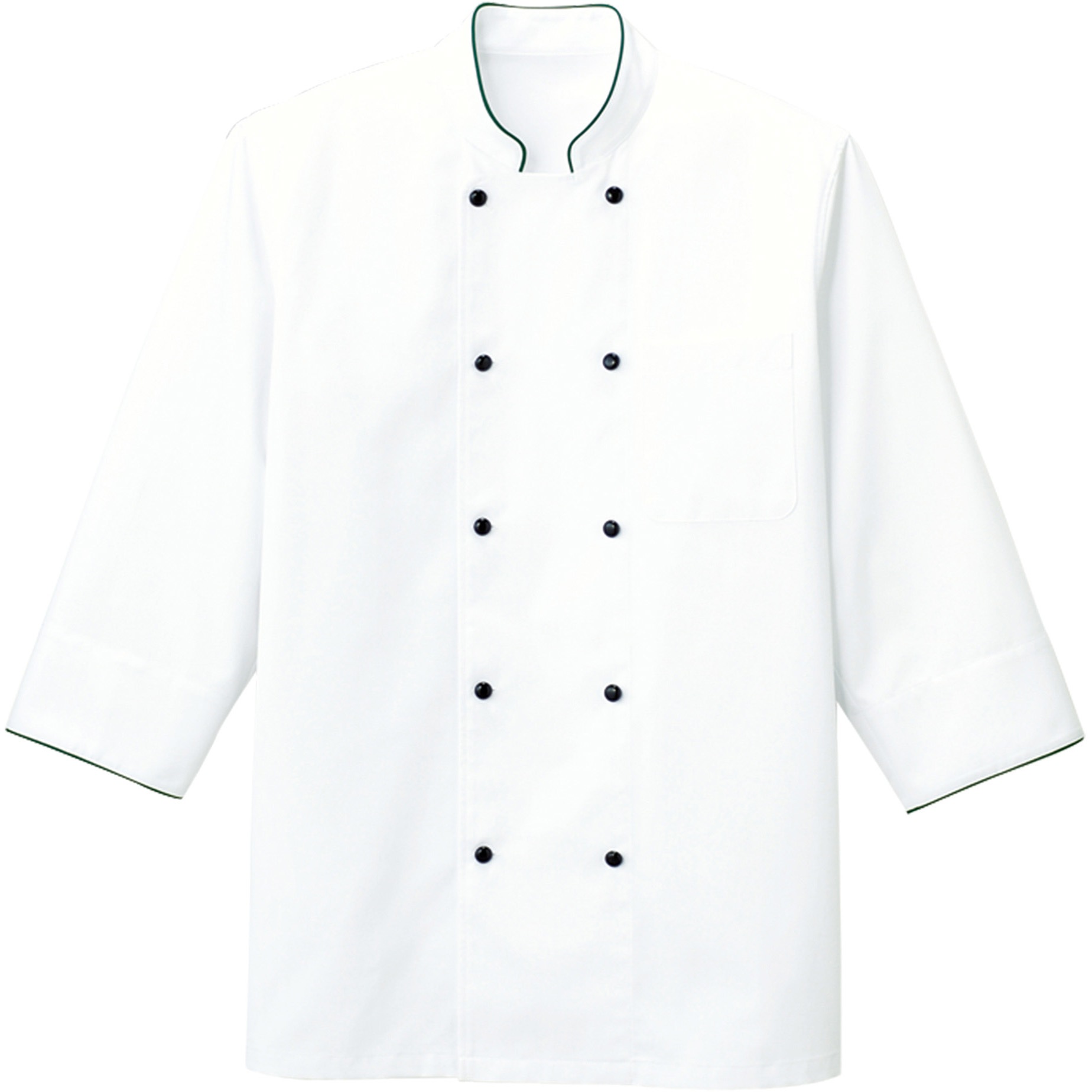 FB4513U コックシャツ FB4513U ボンマックス 交織ポプリン ホワイト×グリーン色 サイズSS