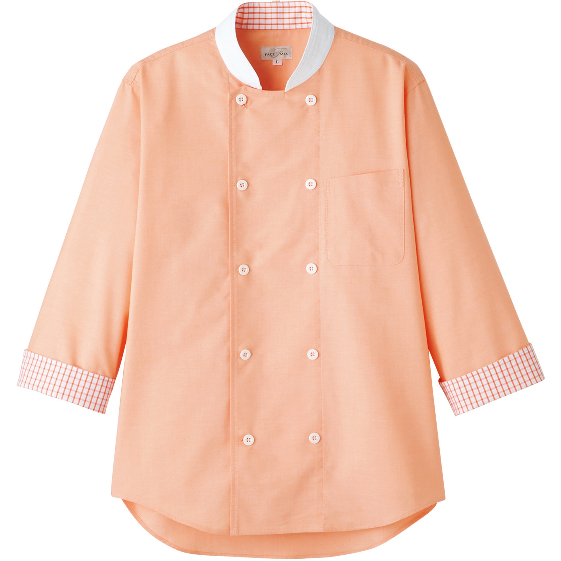 FB4522U コックシャツ(ユニセックス) FB4522U ボンマックス オックスフォード×オックスCK オレンジ×オレンジ色 サイズSS