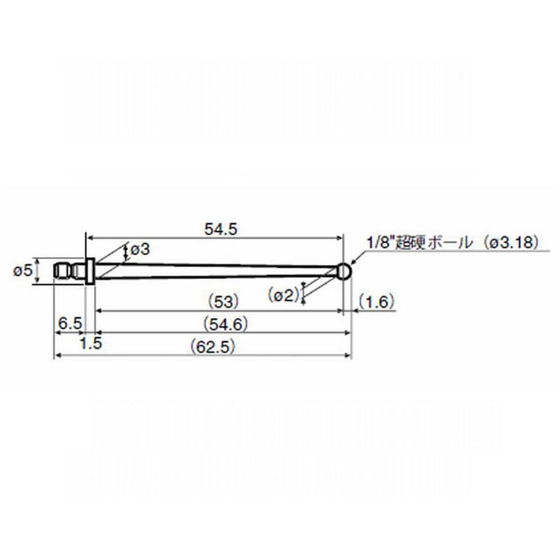 0194 200 RONDCOM用測定子(汎用) 東京精密 全長62.5mm  0194 200