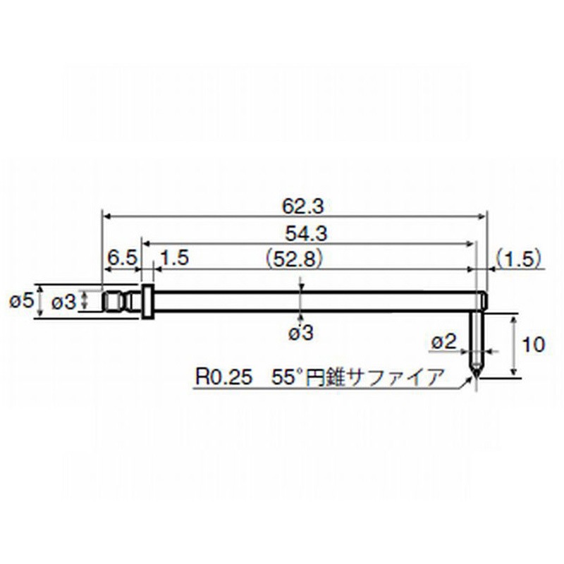 0194 204 RONDCOM用測定子(深溝) 東京精密 全長62.3mm  0194 204