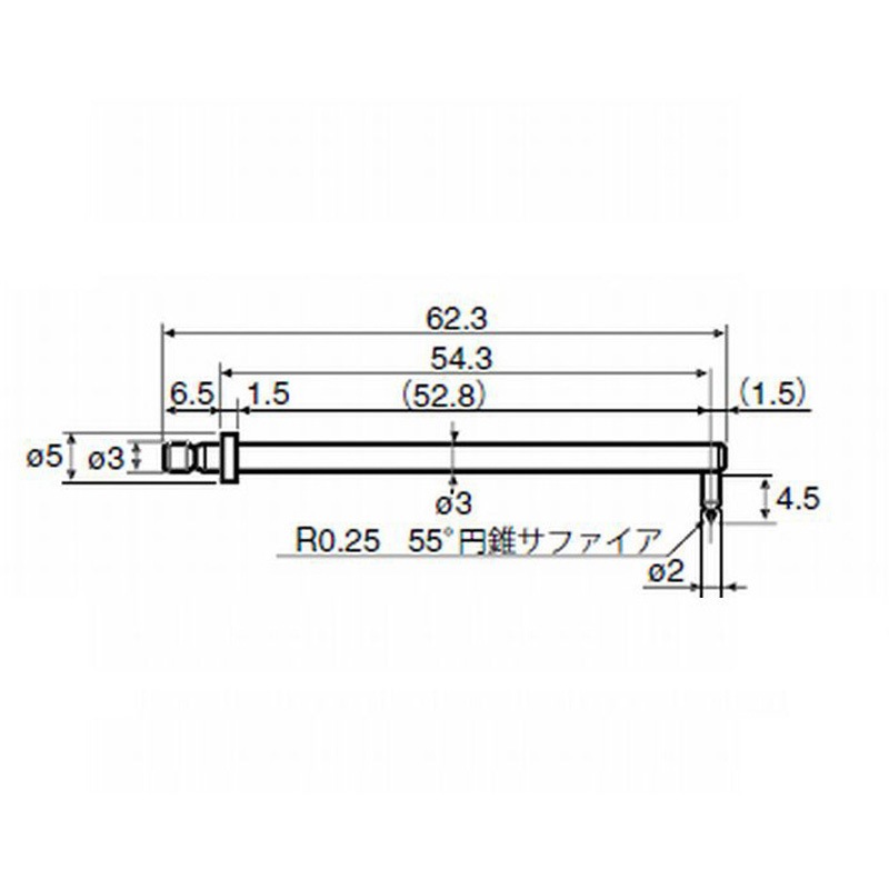 0194 203 RONDCOM用測定子(溝) 東京精密 全長62.3mm  0194 203