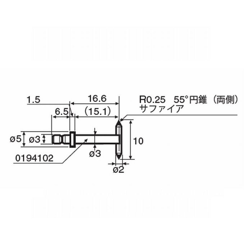 0194 007 RONDCOM用測定子(溝) 東京精密 全長16.6mm  0194 007 25,535円