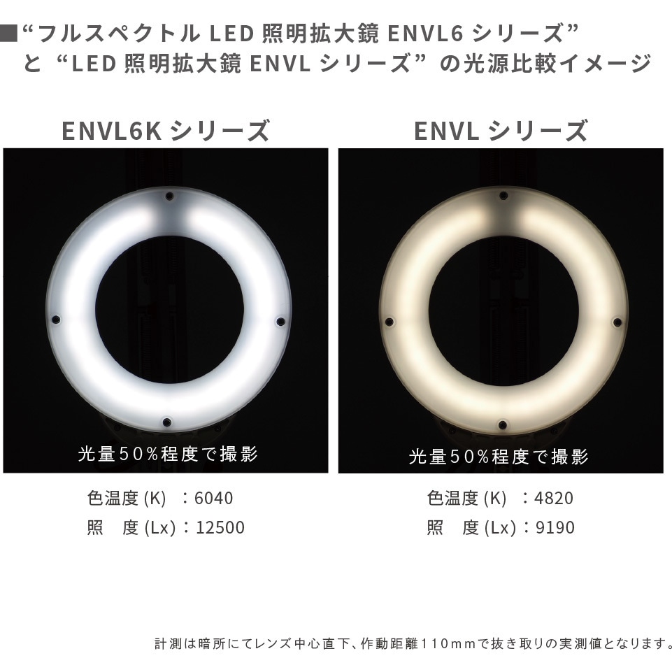 オーツカ光学 フルスペクトルLED照明拡大鏡 ENVL6K-MS-3X (マグネットスタンド式) フルスペクトル LED 照明拡大鏡 マグネットスタンド式 2倍 ENVL6K-MS×2