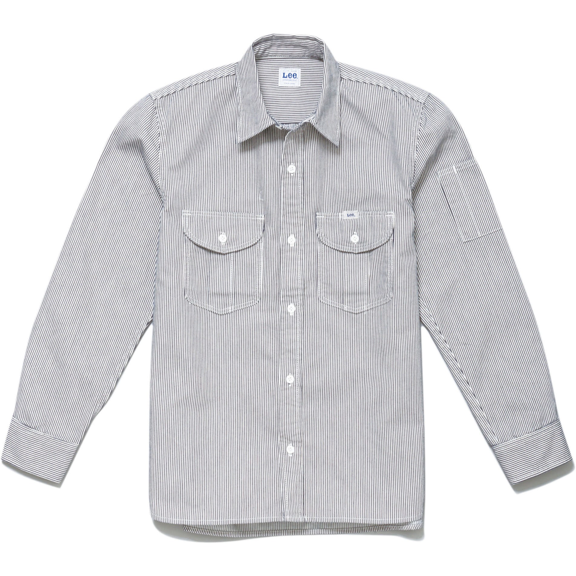 LWS46001 メンズワーク長袖シャツ Lee ストレッチヒッコリー XXL 