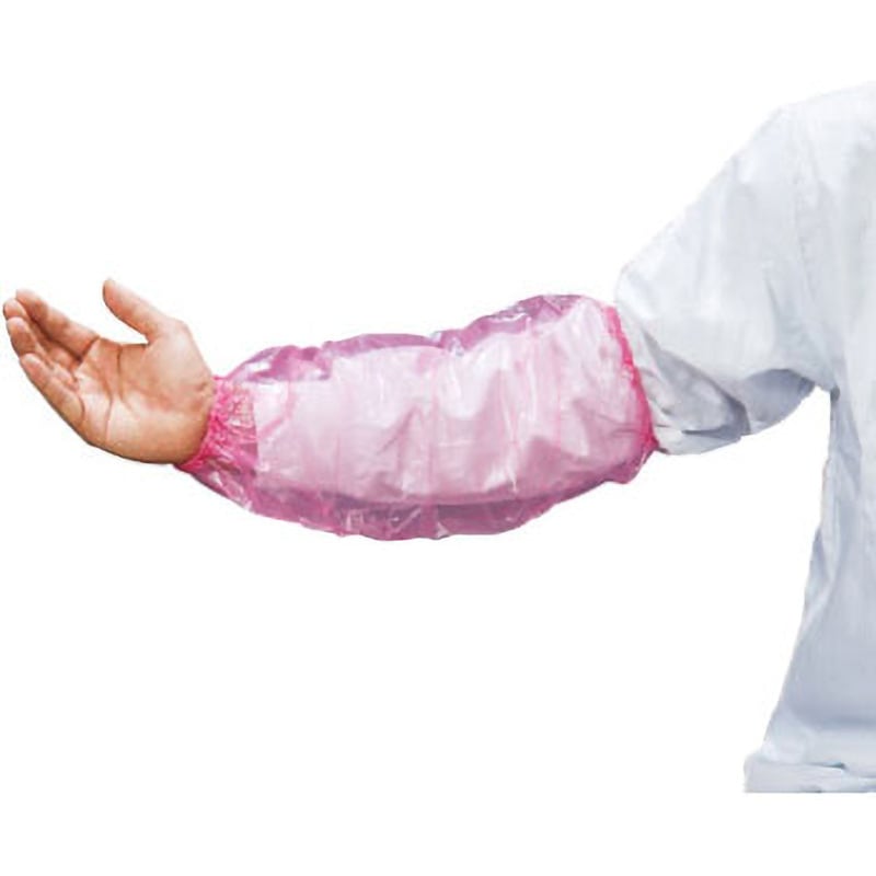 119442 ポリエチレン腕カバー プロワーク ピンク色 幅20cm 1袋(50枚
