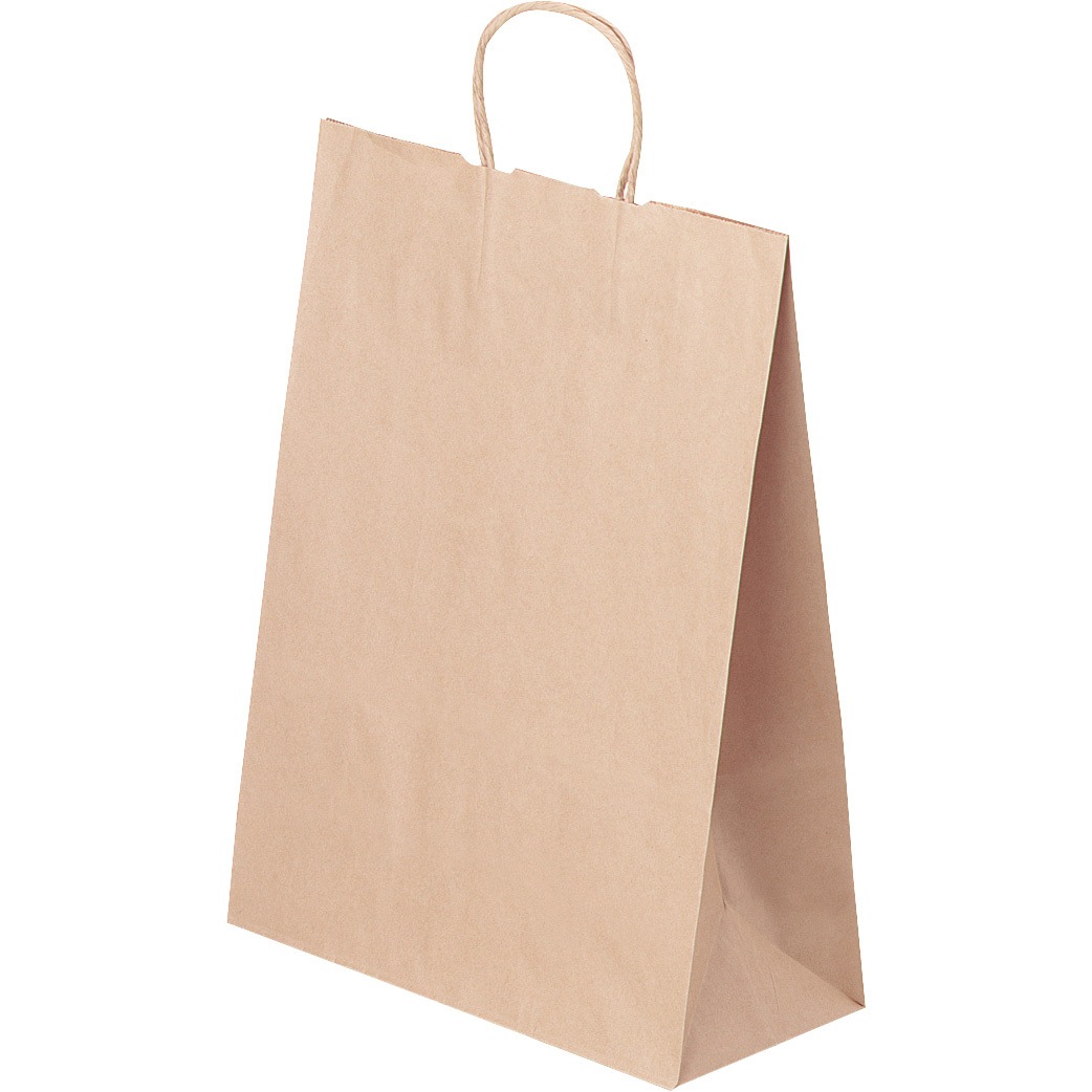 YOH-32 手提袋茶無地 ヤマニパッケージ クラフト色 3号サイズ 1箱(200枚) YOH-32