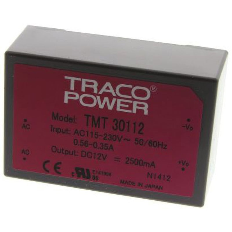 TMT 30112 TRACOPOWER スイッチング電源 TRACO POWER TMT 30シリーズ 2.5A DC12V 幅51mm奥行28mm