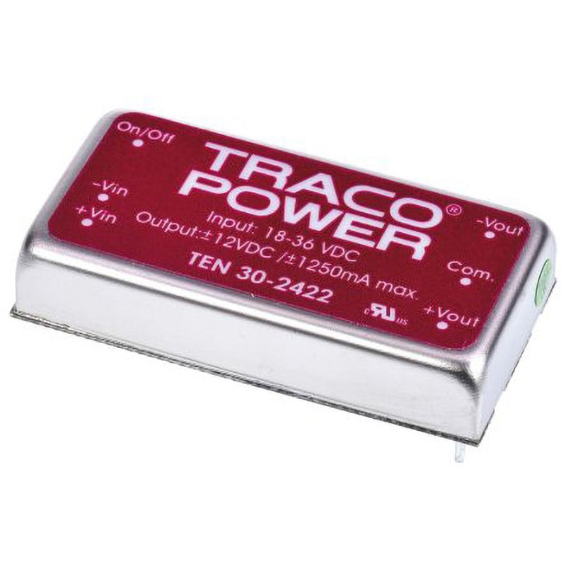 TEN 30-2422 TRACOPOWER 絶縁DC-DCコンバータ TEN 30 TRACO POWER ±1.25A 出力電圧(V):±12dc 絶縁電圧(kV):1.6dc@60s DC24V 幅50.8mm奥行10.2mm 1セット(10個)