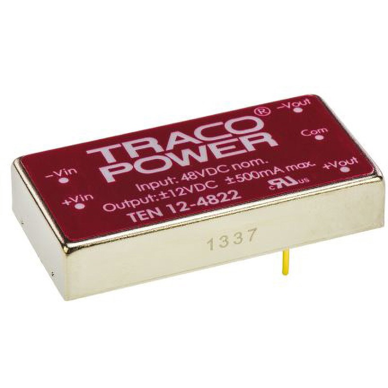 TEN 12-4822 TRACOPOWER 絶縁DC-DCコンバータ TEN 12 TRACO POWER 出力電圧(V):±12dc ±500mA 絶縁電圧(kV):1.5dc DC48V  1セット(10個)