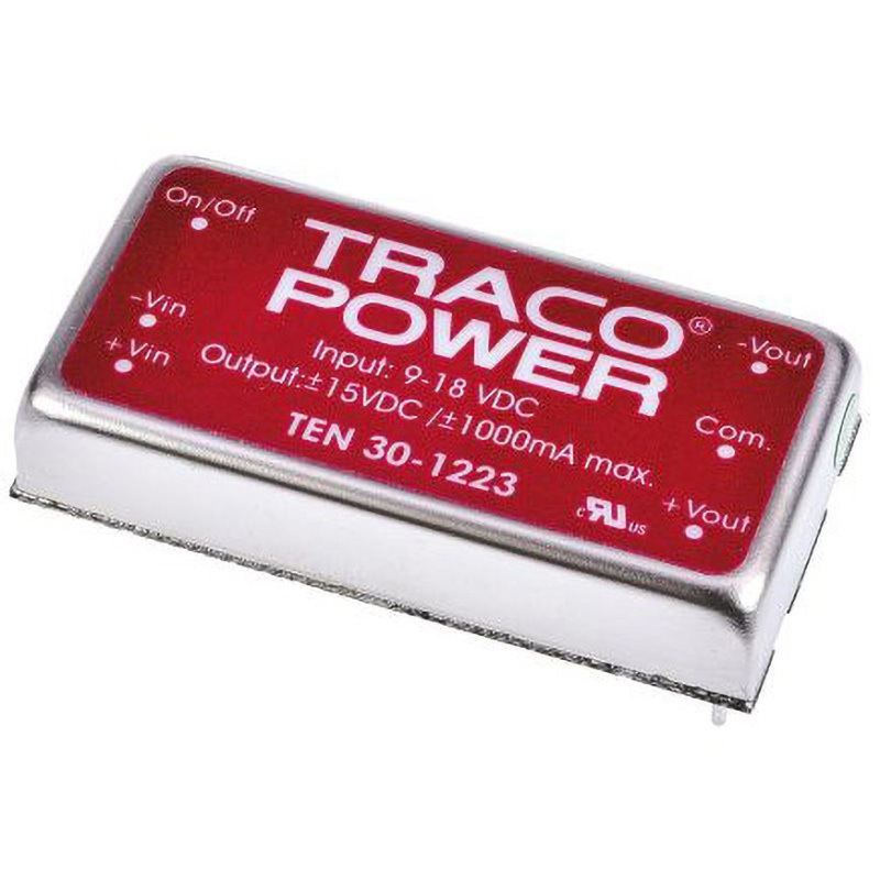 TEN 30-1223 TRACOPOWER 絶縁DC-DCコンバータ TEN 30 TRACO POWER ±1A 絶縁電圧(kV):1.6dc@60s DC12V 幅50.8mm奥行10.2mm 1セット(10個)